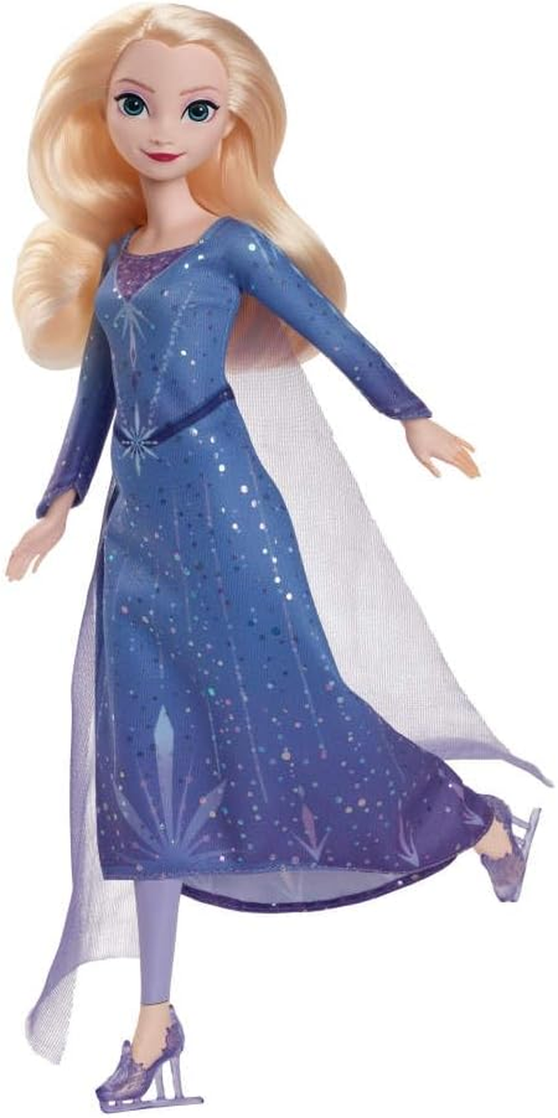 Mattel Disney Frozen Elsa Fashion Doll & Accessories, Ice-Skating Look with Removeable Dress & Skates plus 1 Pair of Shoes, Inspired by Frozen: Winter Festival image number 3