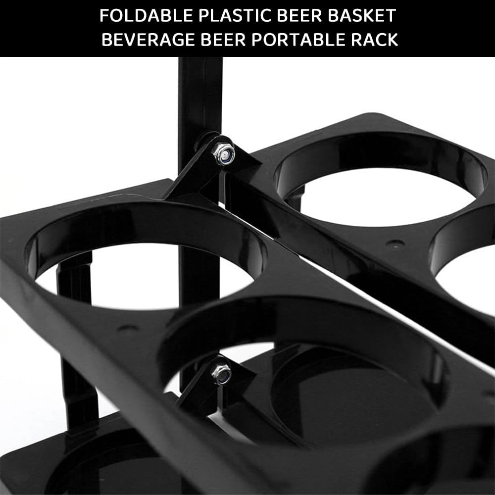 Folding Wine & Drink Carrier with Handle &ndash; Portable 6 Bottle Holder, Collapsible Rack for Beer, Wine, Coffee & Beverages &ndash; Reusable Drink Caddy for Picnic, BBQ, Catering & Kitchen Storage image number 6