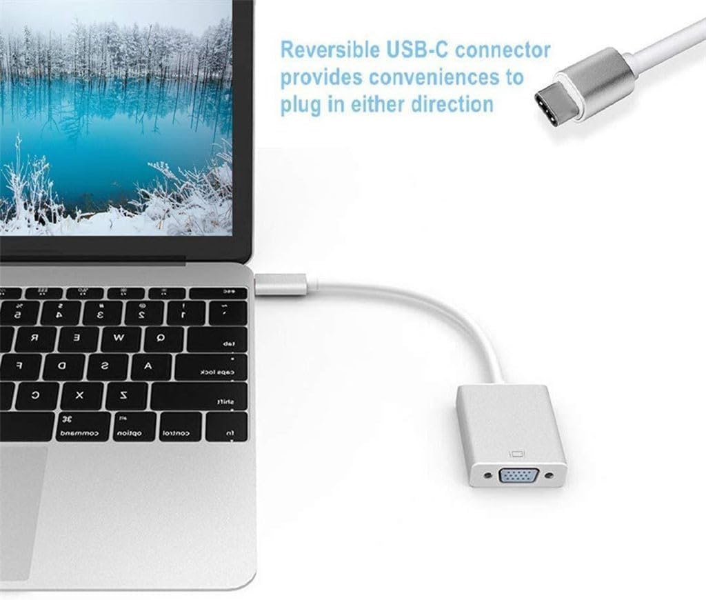 USB C to VGA Adapter for Monitor 1080P, VGA to USB C Adapter Cable for Surface Pro Macbook Chromebook, Compatible with Thunderbolt 3 Thunderbolt 4 USBC Type C image number 4