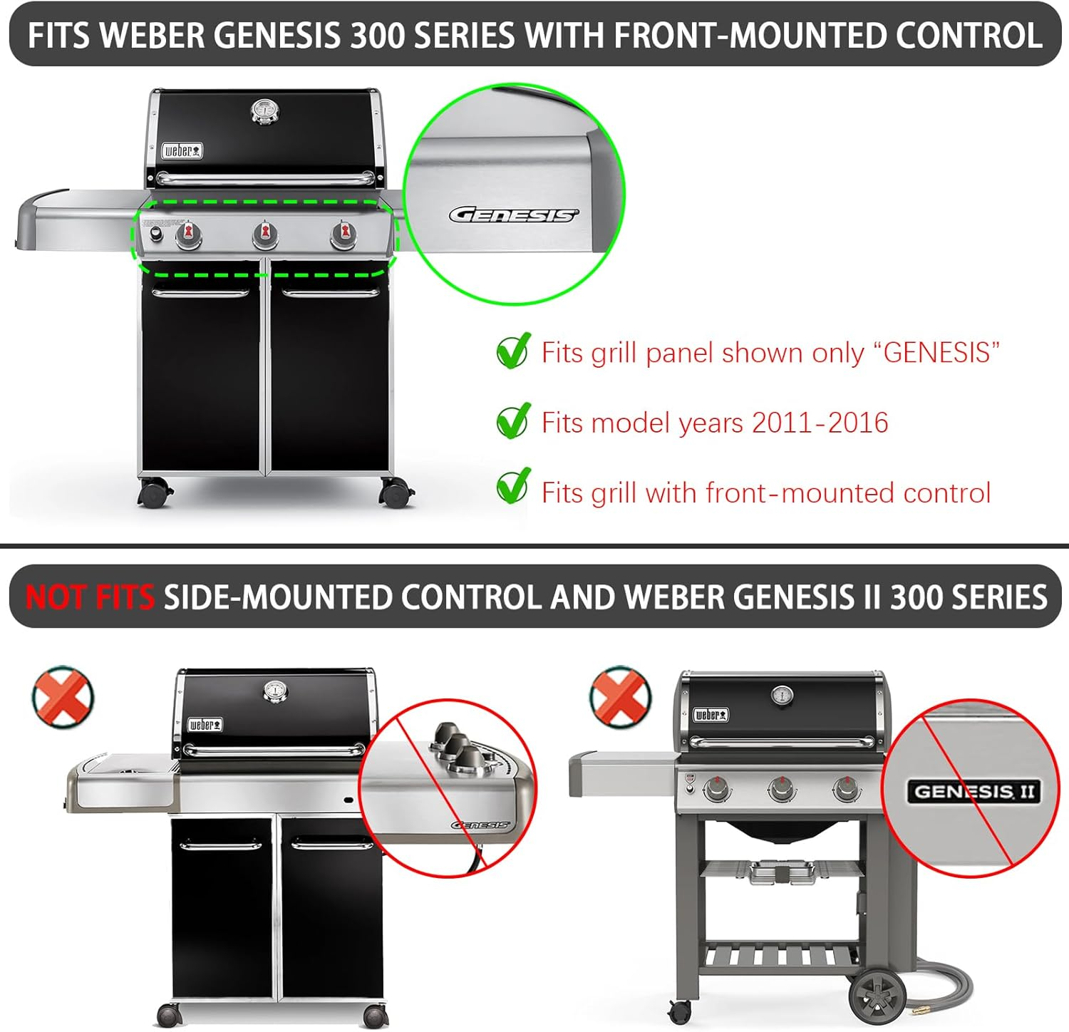 Genesis 62752 Grill 4 Burner 7620 7621 Flavorizer Bars 65505 Heat Deflectors Replacement Parts for Weber Genesis Grill Parts 300 Series with Front Control E-310 E-320 E-330 S310 S320 S-330 EP310 EP320 image number 6