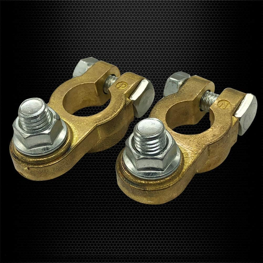 Starwood Brass Battery Terminal Connectors, Heavy Duty Top Post Battery Clamp Set for Marine, Car, Boat, RV Vehicles (1 Pair) image number 2