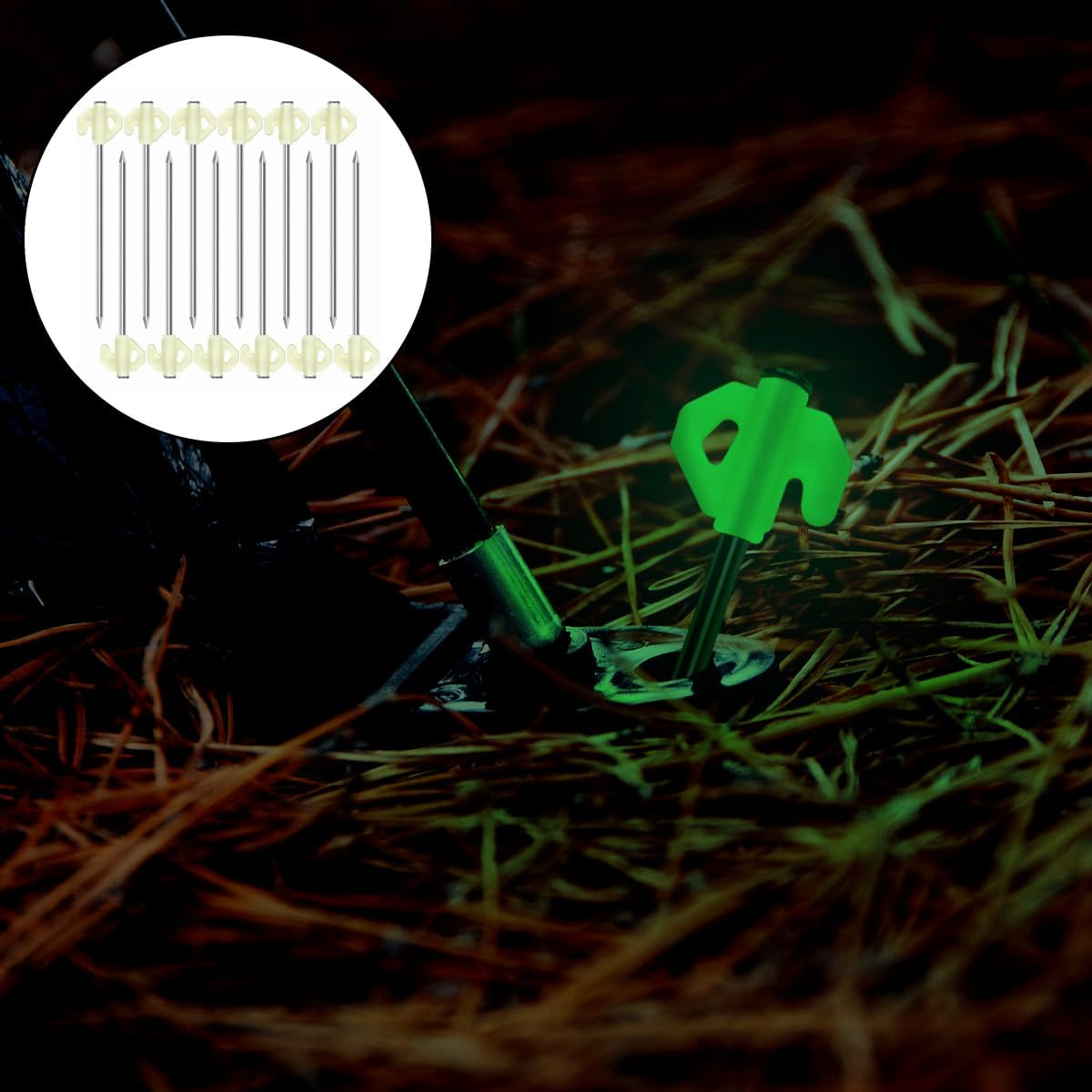 WELANE Eavy Duty Tent Stakes, 12PCS Luminous Aluminium Tent Pegs for Camping Tent, Canopies (0.6 X 20Cm) image number 4