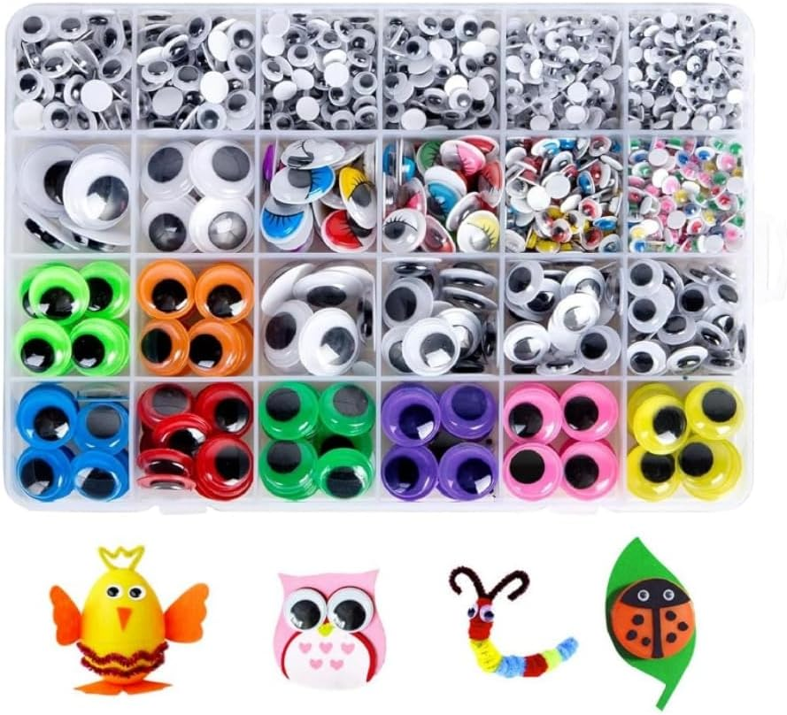 1500Pcs Craft Sticker Wiggle Eyes,Doll Wiggle Eyes Self Sticking Doll Puppet Eyeball DIY Decoration Craft Lifelike Vivid Googly Eyes Replacement image number 4