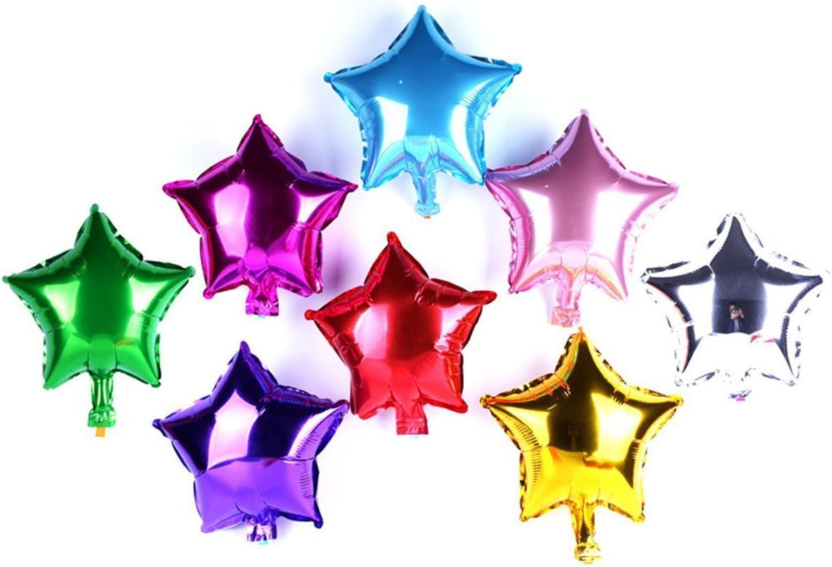50 Pcs 10 Inch Star Balloons Foil Balloons Party Mylar Balloon Mixed Color for Wedding Birthday Decoration