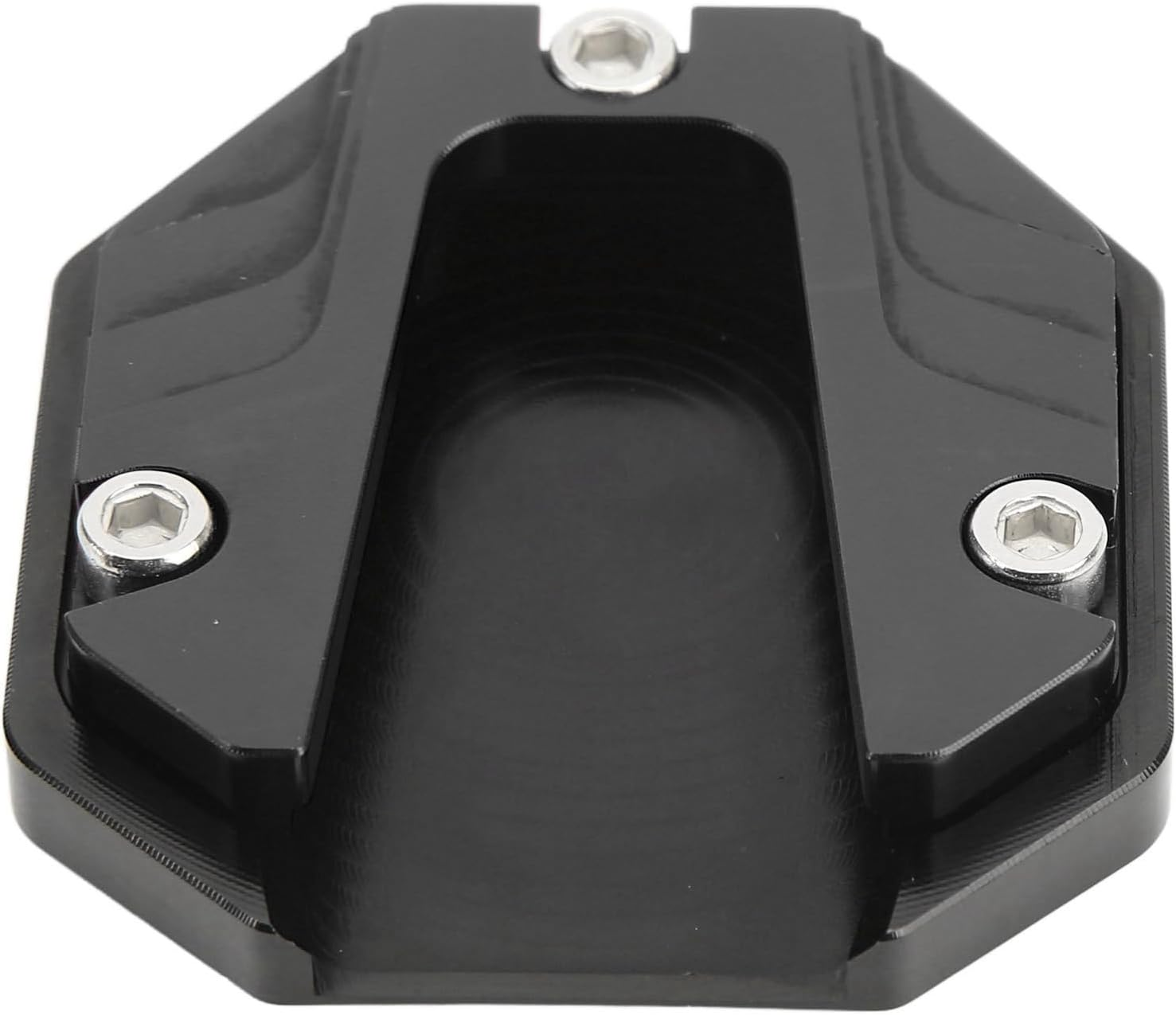 Motorcycle Side Stand Extender Pad Plate - High Strength Kickstand Support Accessory for Soft Surfaces, Stylish Design (Black)