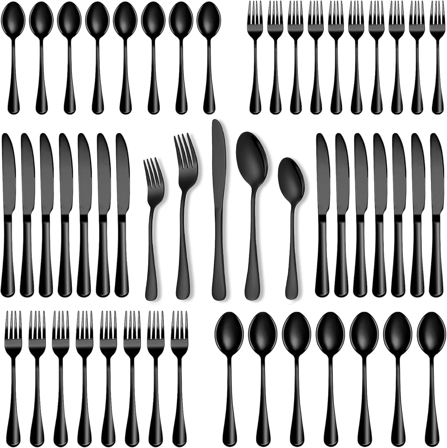 SHEUMNT Gold Silverware Set, Mirror Polish 40-Piece Stainless Steel Flatware Set,Kitchen Utensil Set Service for 8,Tableware Cutlery Set for Home and Restaurant, Dishwasher Safe