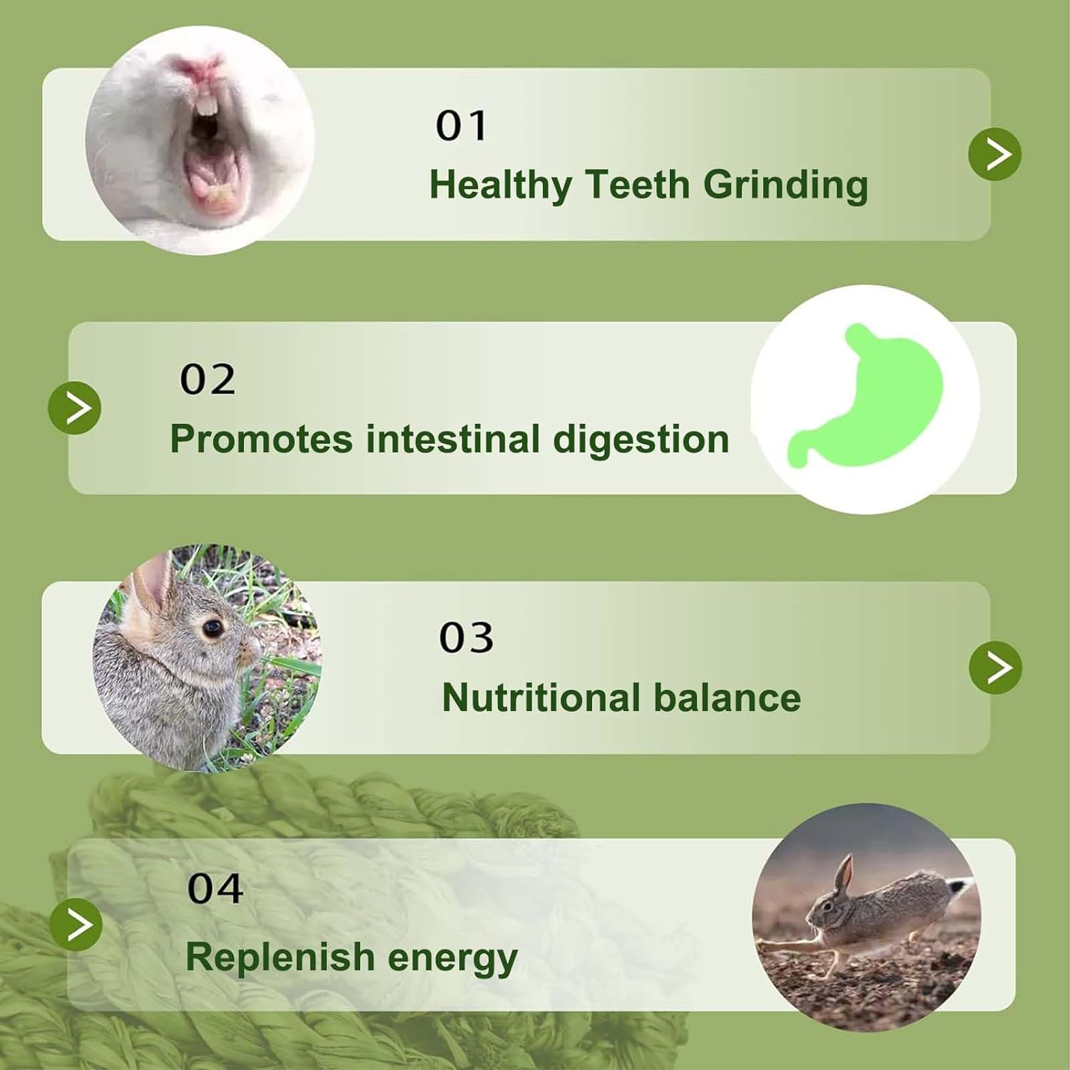 Rabbit Grass House,Natural and Comfortable Hiding Place,Rabbit Bed with Straw Mat,Carrot Chewing Toy,Apple Bark,Grass House for Rabbits,Guinea Pigs,Squirrels,Edible Rabbit Hideaway with Chewing Toys image number 5