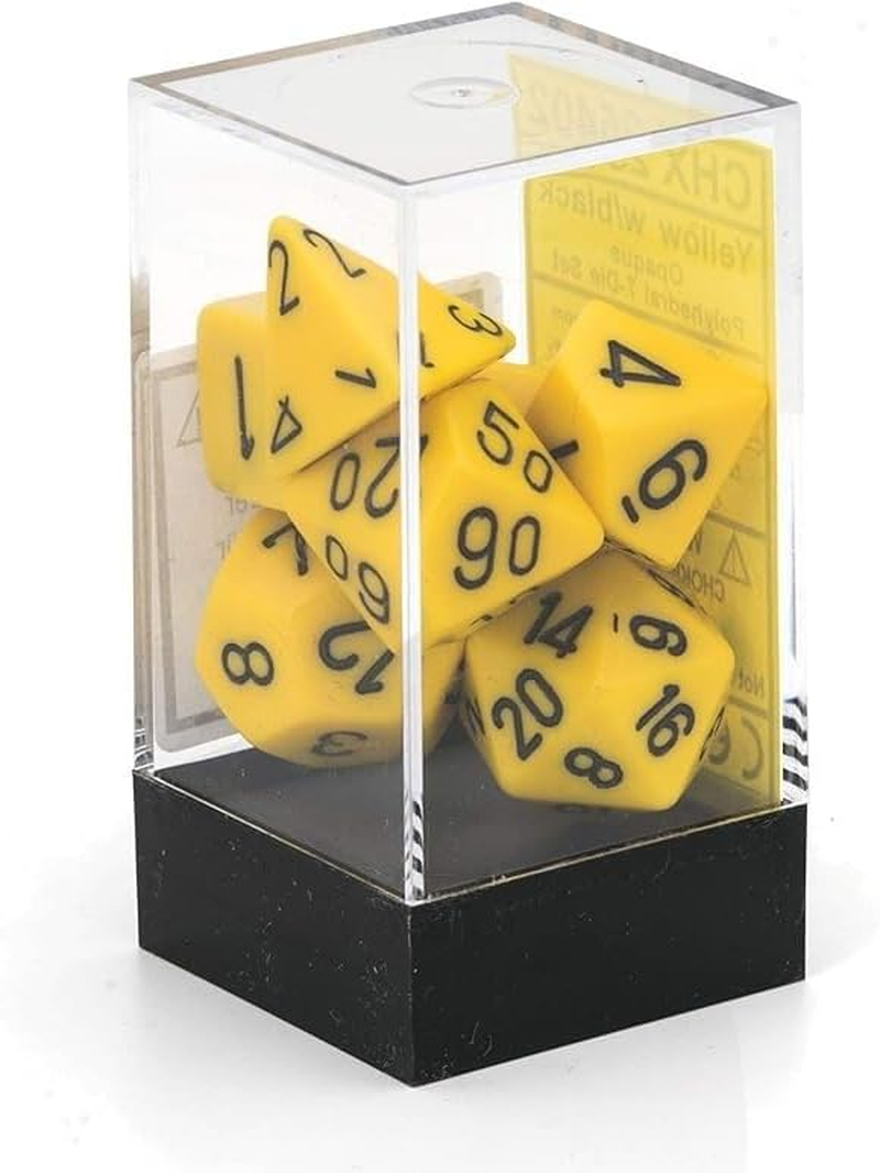 Chessex CHX 25402 Opaque Polyhedral Yellow/Black 7-Die Set image number 2