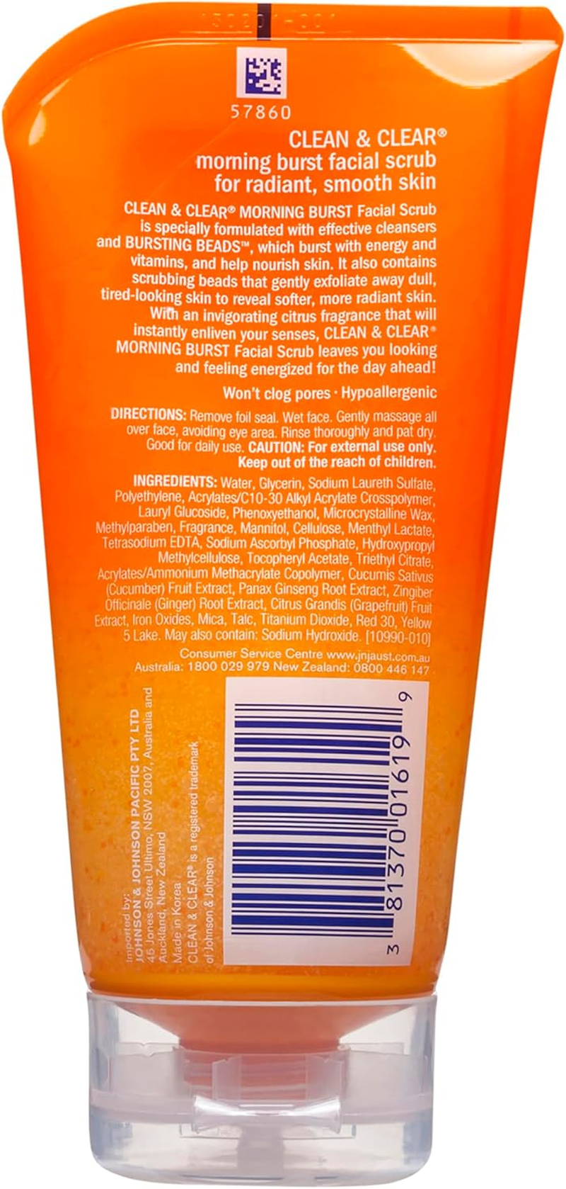 Clean & Clear Morning Burst Citrus Fragranced Facial Scrub 141G | Gently Exfoliate Away Dull| Tired-Looking Skin