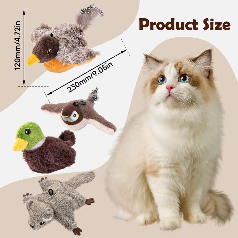 2026 New Interactive Cat Bird Toy, Flapping Wings Sparrow Catnip Toys, Vivid Chirping, Simulation Bird Singing Cat Toy, Electric Interactive Cat Toys for Indoor Cats, Rechargeable (Sparrow) image number 4