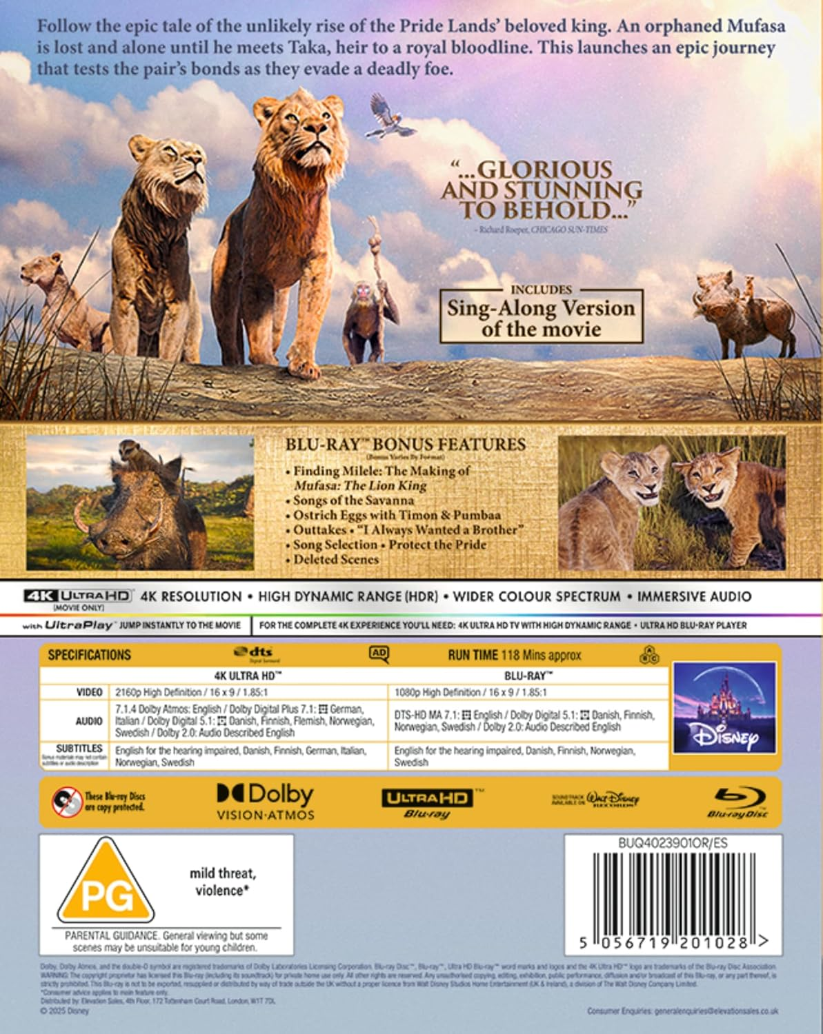 Disney'S Mufasa: the Lion King UHD [Blu-Ray] image number 3