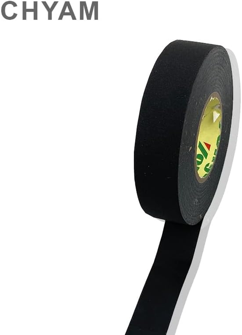 25M Heat-Resistant Adhesive Cloth Fabric Tape Wool Roll Black Wiring Harness Electric Cable Wire Tape Tools 19/25/32/50Mm (Color : 25 M, Size : 19Mm) image number 1