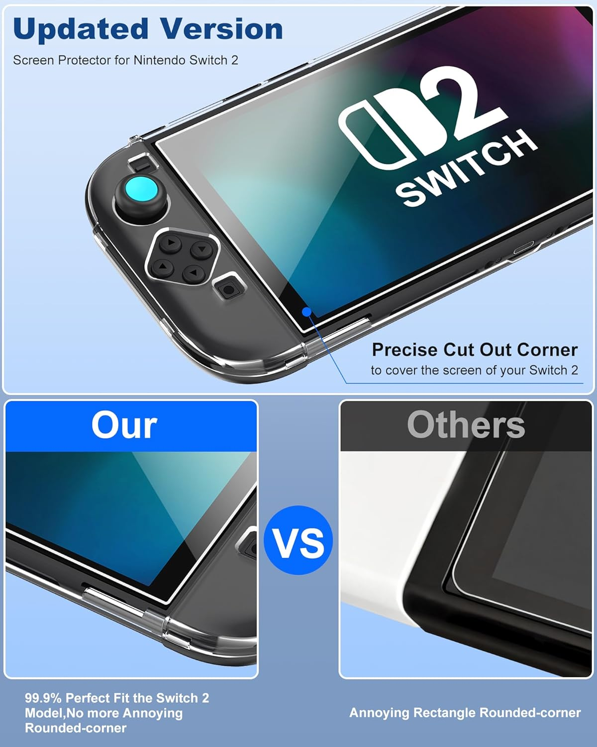 Clear Dockable Case for Nintendo Switch 2(2025)- Magnetic Snap-On Design, 6 in 1 Ultra-Thin Dockable Protective Cover with 9H Tempered Glass Screen Protector, Includes Cleaning Kit & Thumbstick Caps image number 4