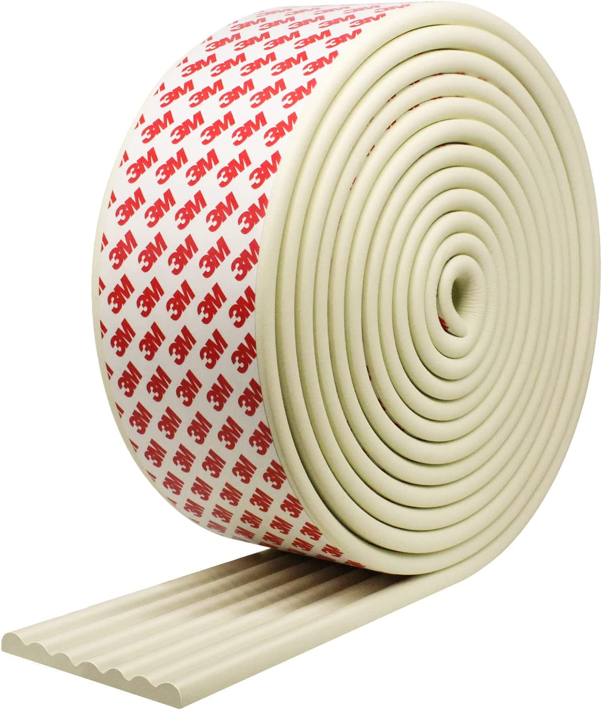 Baby Proofing 16.4Ft Edge Corner Protector with 3M Strong Adhesive Double Sided Tape, Extra-Wide Soft Safety Guards Proof Foam Padding Furniture Bumper or Table, Fireplace, Sharp Edge, Cream image number 5