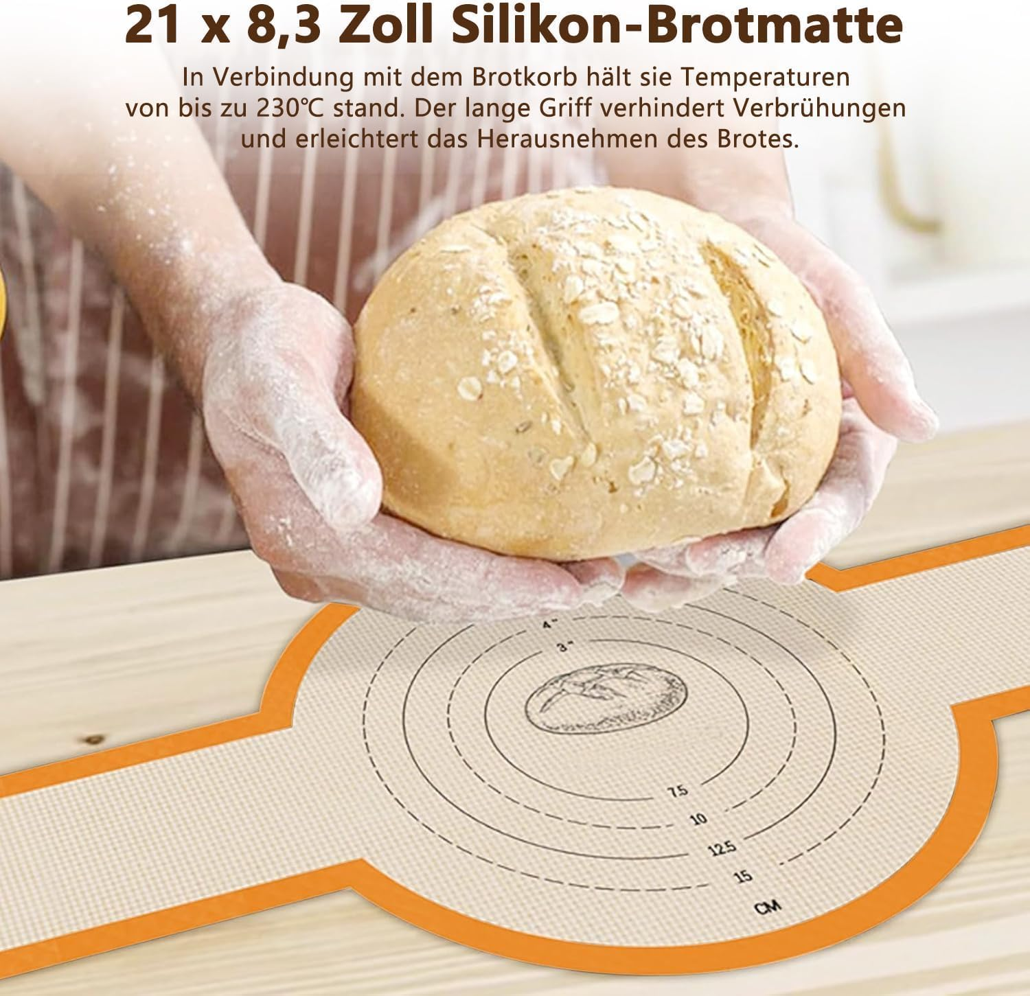 Set of 17 Sourdough Starter Kit, 2 Sourdough Starter Jar and 2 Banneton Proofing Basket, Silicone Baking Mat, Sourdough Bread Baking Supplies image number 6