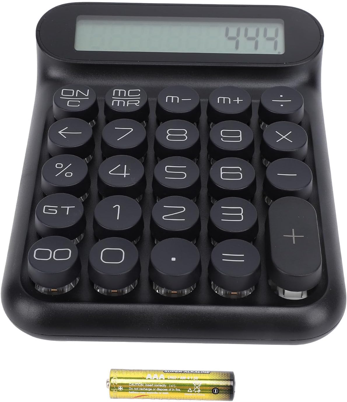 Mechanical Switch Calculator, 24 Keys Mechanical Calculator with Detachable Keycaps, Desktop Calculator with LCD Display, Cute Calculator, Automatic Sleep (Black) - Blue image number 5