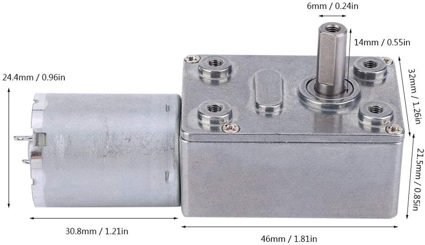 Geared Motor Gear Motor DC 24V,Micro Speed Reduction Mini Motor Large Torsion Multiple Purposes for Range Hood, Nesting Machine, Smart Equipment (24V, 30RPM) image number 5