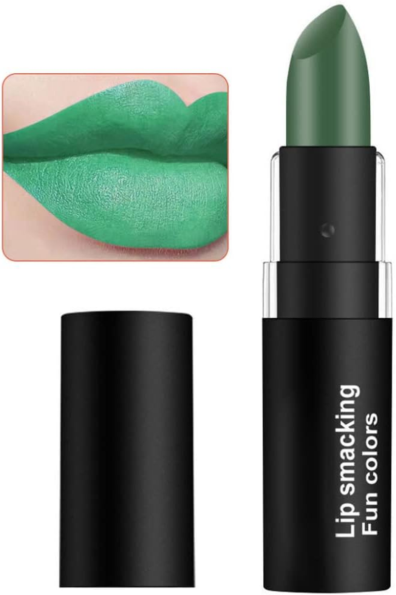 Lip Stick, Matte Lipstick Waterproof Long Lasting Velvet Lipstick Non-Stick Cup Not Fade Lip Portable Moisturizing Lipsticks Gloss for Halloween Themed Makeup Olive Green - Grape Purple image number 6