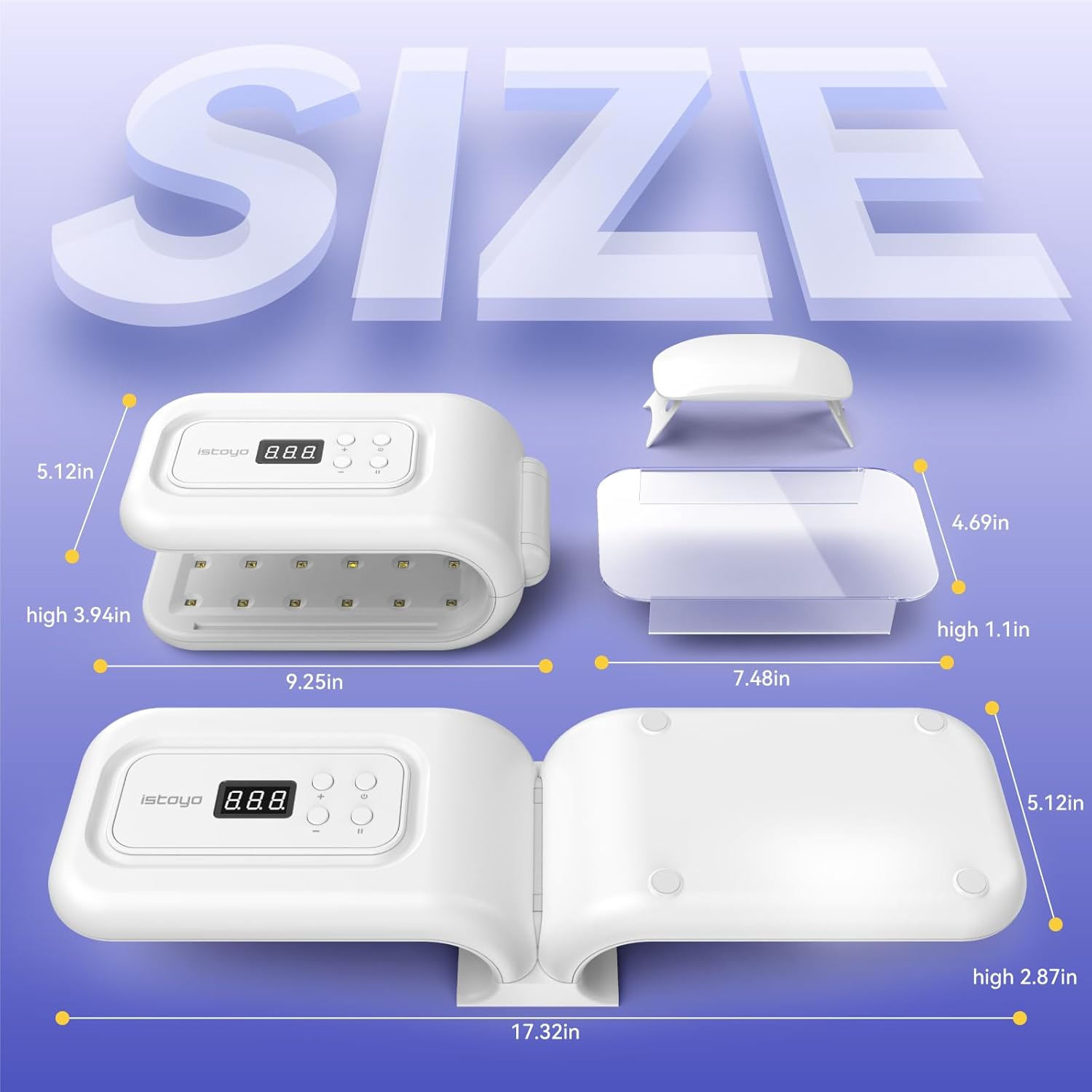 ISTOYO 5In1 UV Resin Lamp, 7-Speed Timer with Digital Display Ranging from 30 to 360S, Gel Nail Lamp and Nail Dryer with 36 Beads, UV Light for Jewelry Making and DIY Crafts image number 6