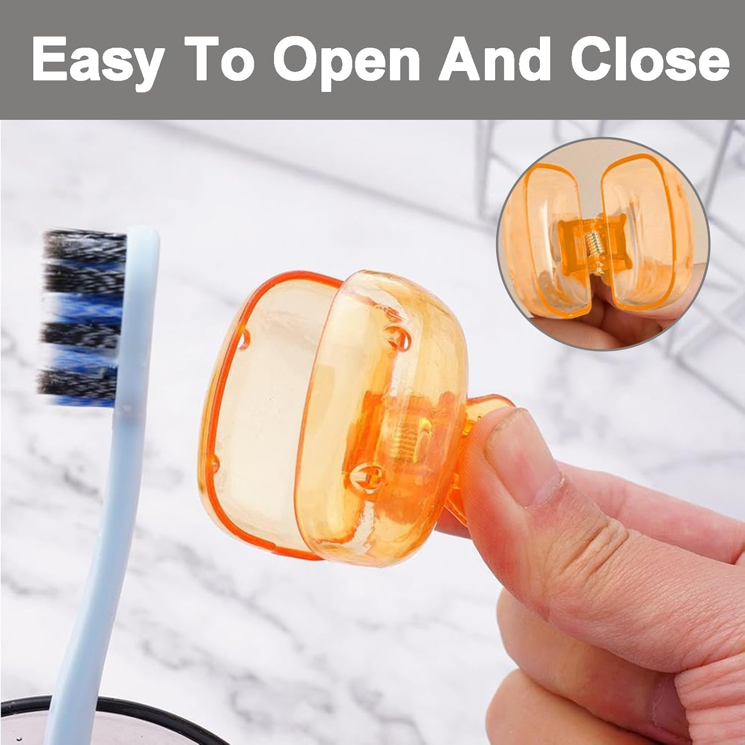10Pcs Toothbrush Covers, Toothbrush Head Cover, Portable Durable Toothbrush Cover Clip with Manual and Electric Toothbrush, Toothbrush Covers Head Cap for Home Travel Bathroom School Camping image number 3