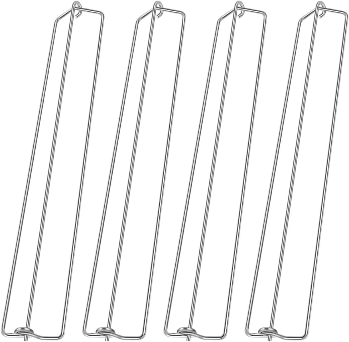 Lyfengdeam Chicken Wing BBQ Fork, Metal Grilling Rails, Wing Rails for Grilling Chicken Wings, U Shape Design Clamping Rails Flat Sticks Tool Set for Outdoor Picnic Camping Barbecue(4Pcs) image number 2