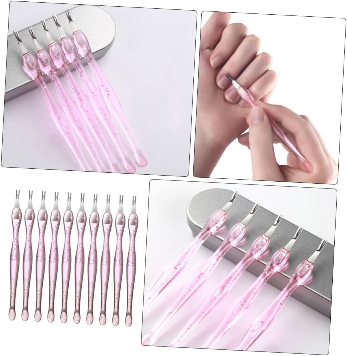 BATHVEVE 10Pcs Professional Manicure Pedicure Tools Stainless Steel Cuticle Trimmer Nail Art Supplies Kit image number 4