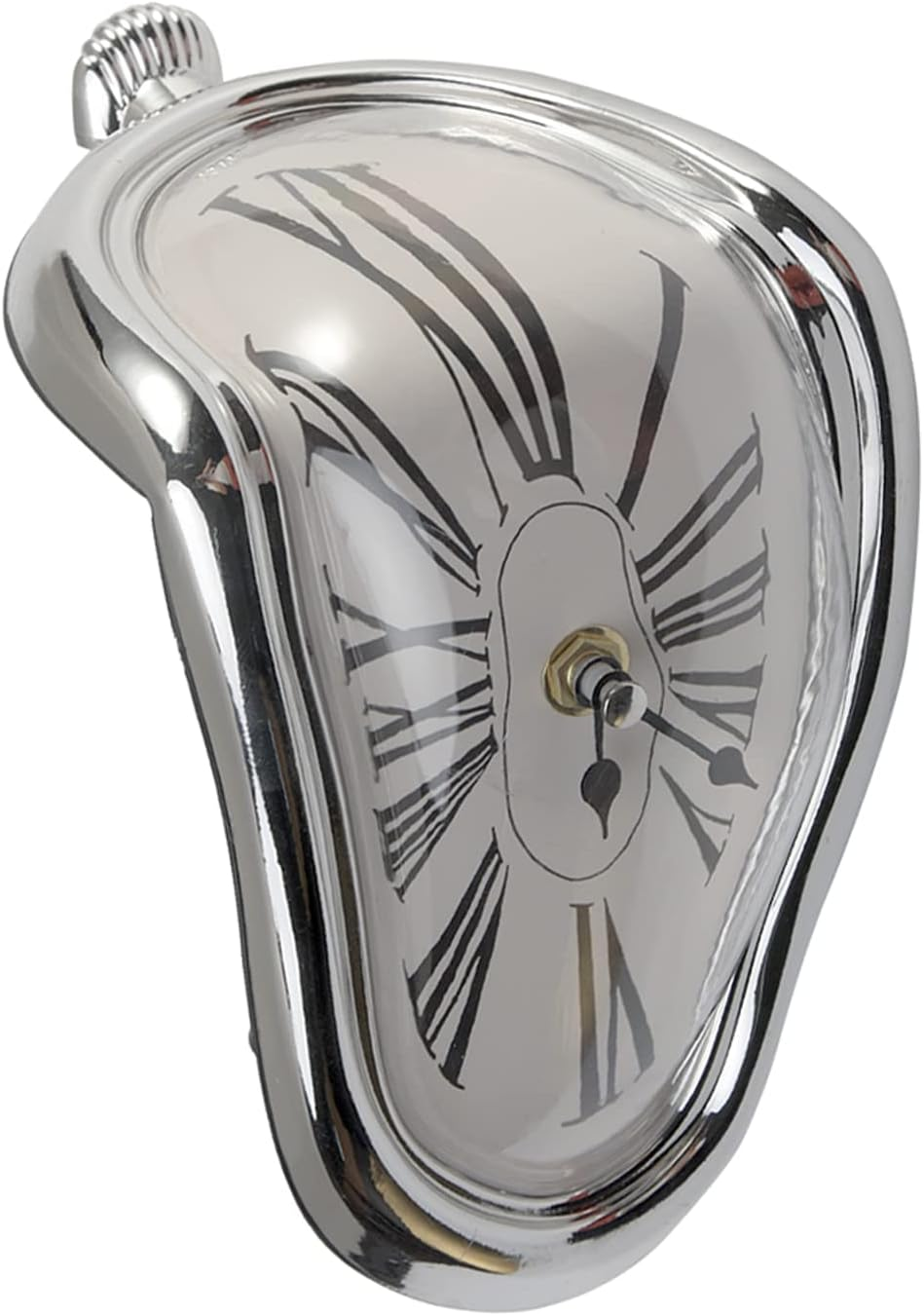 EKDJKK Melting Clock, Decorative Dali Watch Melting Clock, Fashion Surrealistic Table Shelf Desk Clock Salvador Dali Inspired Funny Home Office Desks Watch (Silver) image number 2