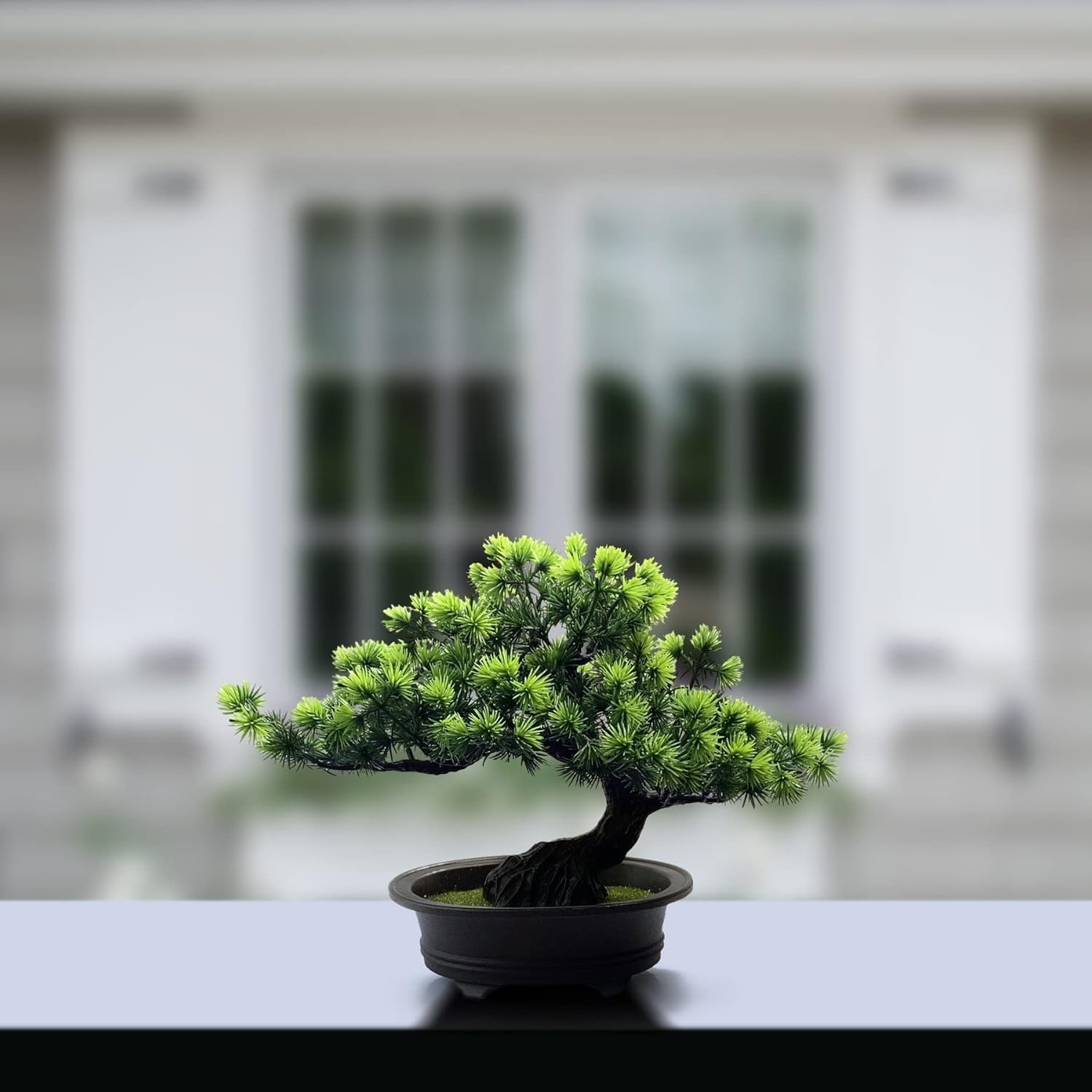 Artificial Plants Greenery Bonsai, Room Decor Fake Bonsai Tree for Home Decor Indoor Bookshelf Office Desk Bathroom Farmhouse Decor, Tall 9.5" image number 4