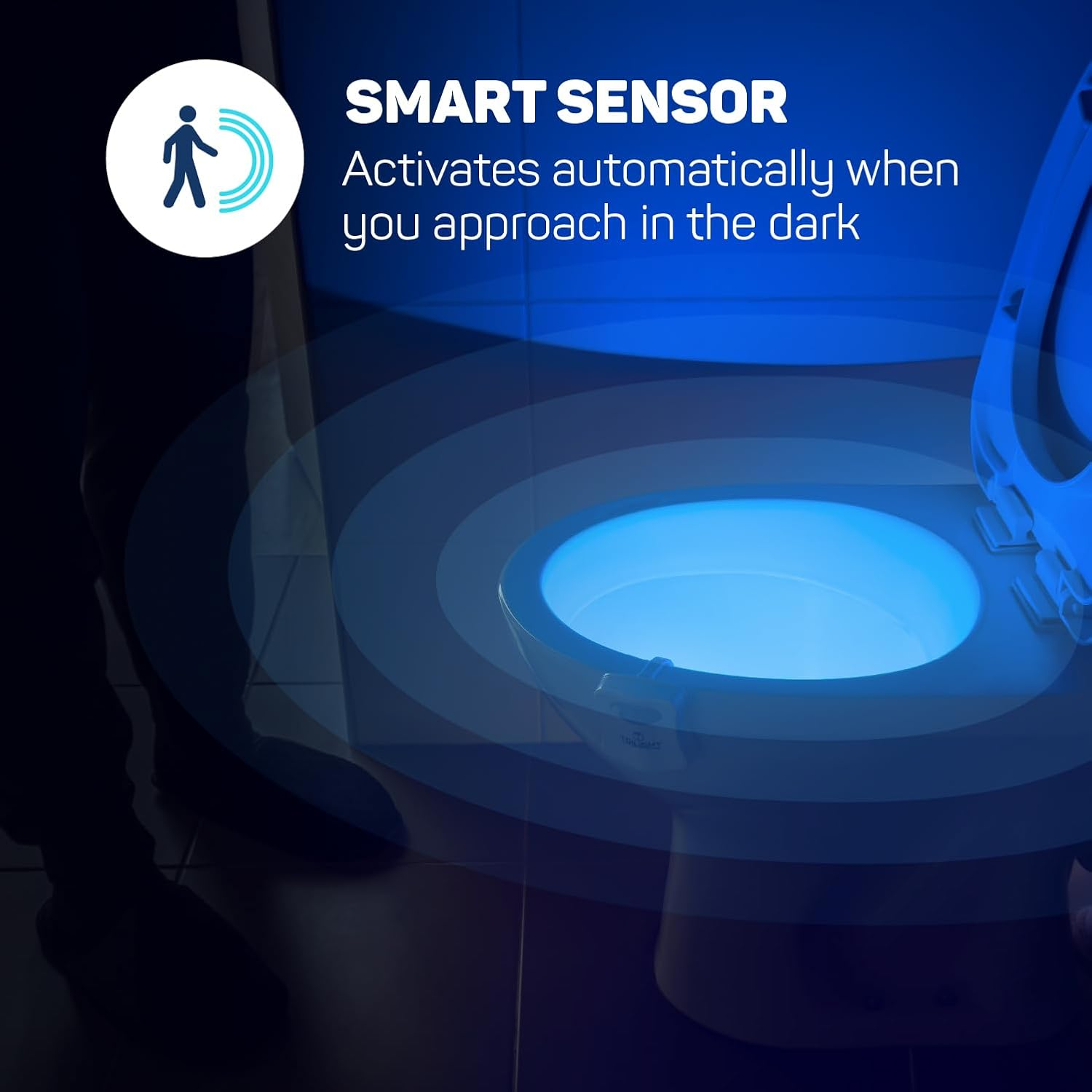 Original Toilet Night Light - Motion Sensor Activated LED - 9 Color Modes Including Blue - Light up Your Toilet Seat image number 6