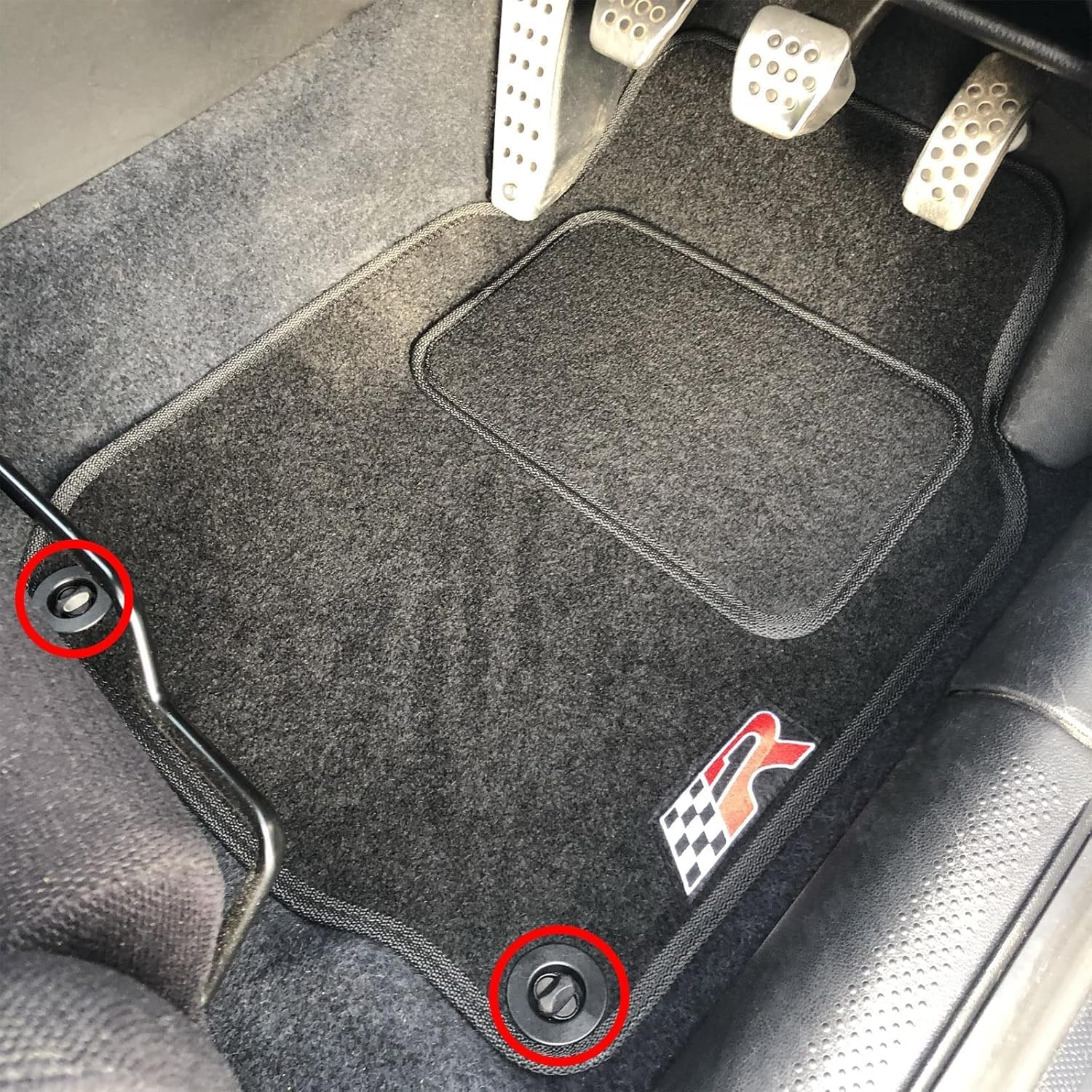 Wzenclave 4 Sets Car Floor Mat Retainer Clip Kit Automotive Carpet Clips Holder Clamps Car Floor Carpet Fixator Rotating Button Foot Pad anti Slip Buckle Compatible with Volkswagen and Skoda image number 4