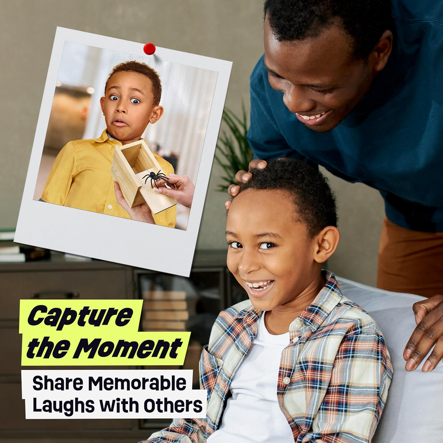 Funfamz the Original Spider Prank Box- Funny Wooden Box Toy Prank, Hilarious Money Gift Box Surprise Toy and Gag Gift Practical Joke image number 2