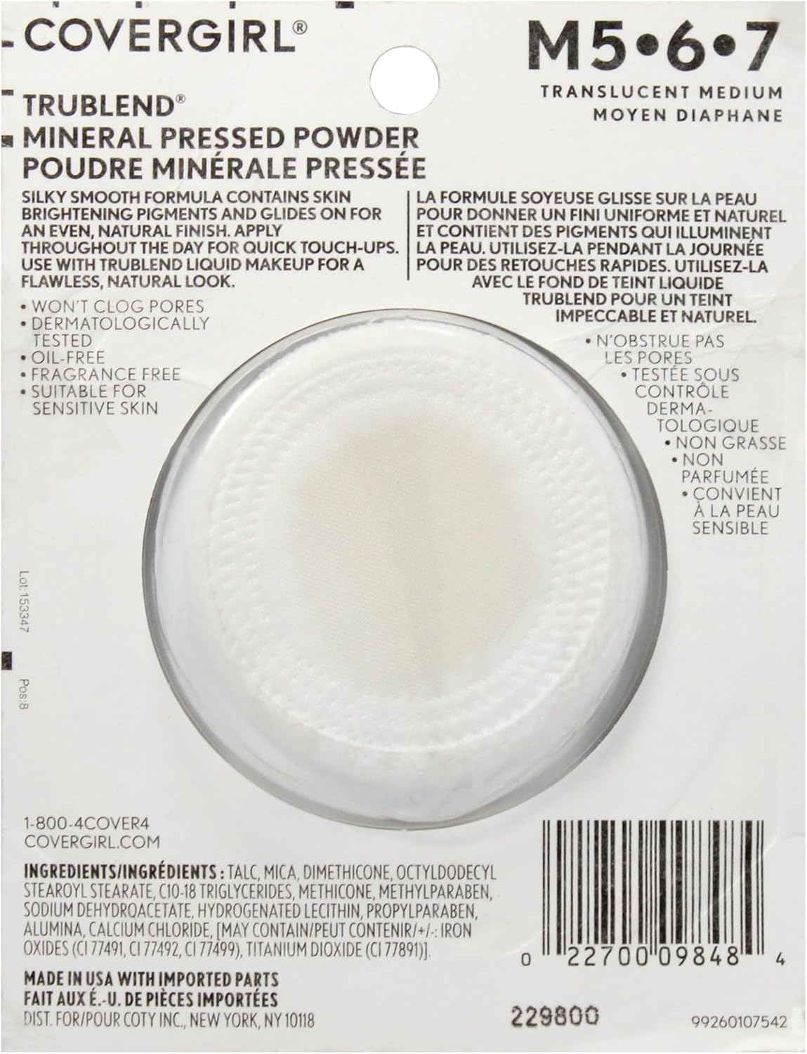 COVERGIRL Trublend Pressed Blendable Powder Translucent Medium, .39 Oz