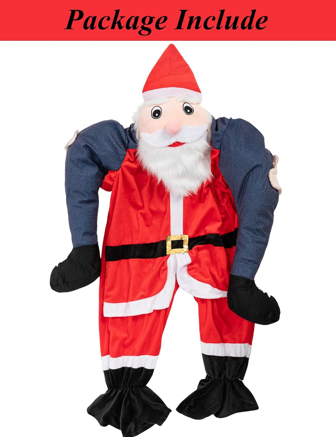 Elf Santa Costume Adult Ride on Christmas Costume Santa Cosplay Suit for Men image number 5
