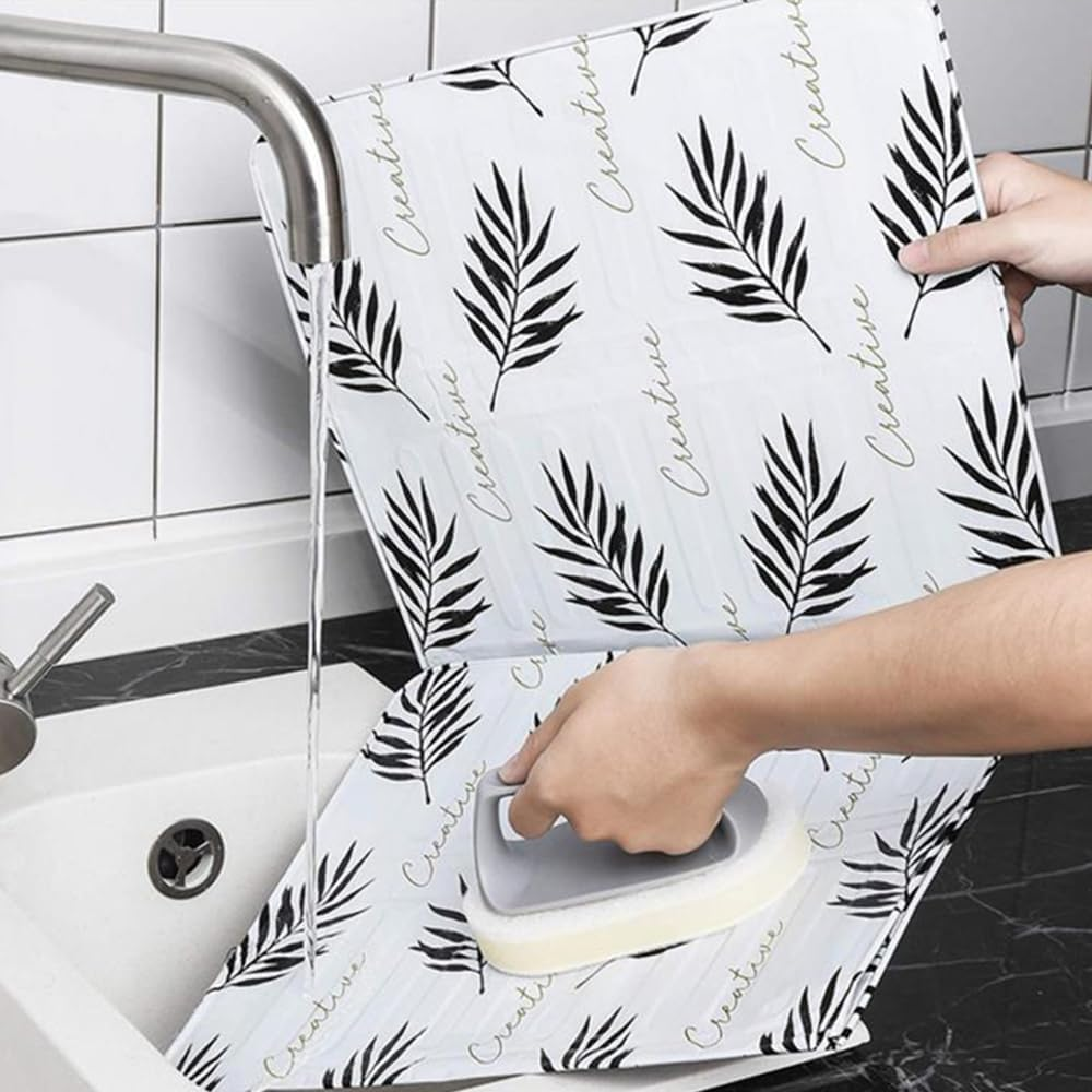 White Kitchen Oil Splash Guard Wall Foil Protector Stove Cover Removable Baffle Screen image number 1