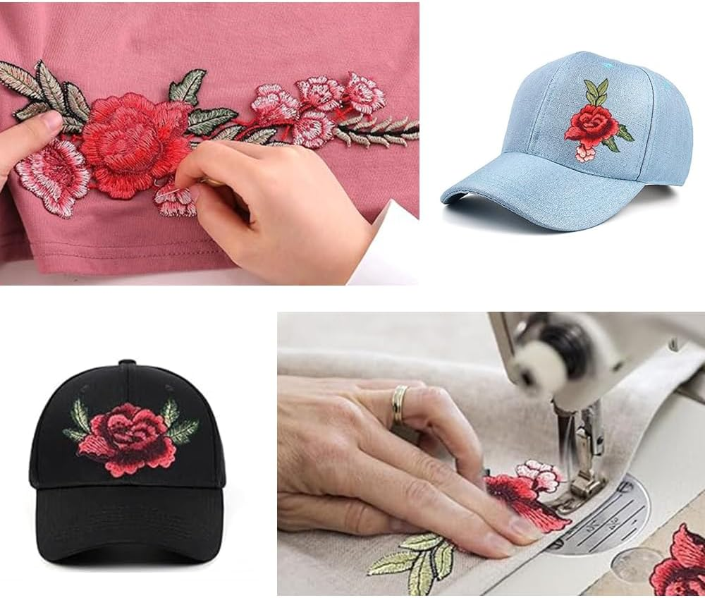 12 Pcs Openwork Embroidery Appliques(6 Pairs),Sew on Embroidered Flower Patches,Rose Embroidered Patches for DIY Crafts Making,Jeans,Hat,Backpacks,Jacket,Bags, Clothes,T-Shirt,Dress,Blouses image number 6