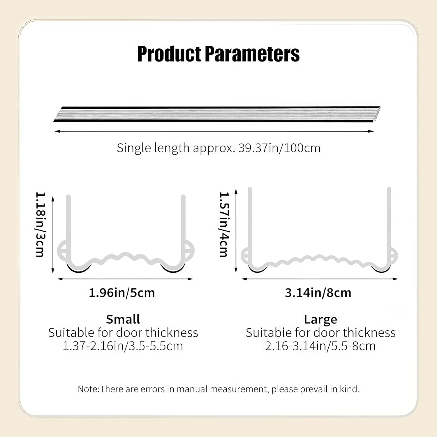LAYOMI New Upgrade under Door Draft Stopper 39" - Double-Sided Mute Door Seam Seal Strip for Soundproofing and Noise Blocking (Black, for Door Thickness 3.5-5.5 Cm) image number 2
