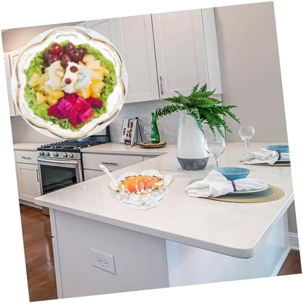 DACUAN 1Pc Glass Salad Bowl Multifunctional Household Tableware for Fruits Desserts and More Design for Parties Gatherings and Everyday Use image number 4