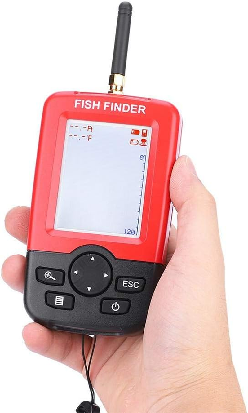 Fishfinder, 100M Wireless Sonar Sensor Fishfinder Echo Sounder Fish Finder with White LED Backlight Portable Sonar Fishfinder Tackle Accessory for Fishing/Ice Fishing/Kayak Fishing image number 6