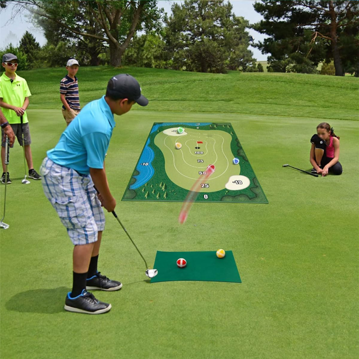 Namvo Set for Full Swing Sports, Golf Chip off Challenge Chip and Stick Game, Battle Royale Golf Game with Premium Golf Chipping Mat, Sticky Balls - Indoor and Outdoor Play image number 6