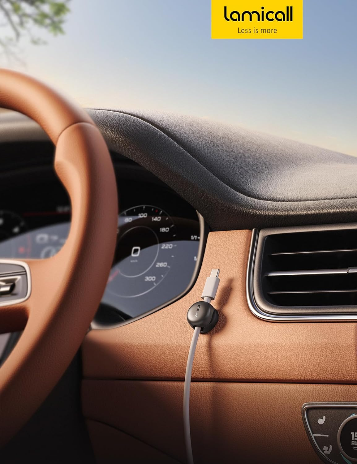 Lamicall 6Pack Cable Clips, Spring Cord Organzier Holder - Compact Desk Cable Management Clips, Nightstand Phone Charger Cord Holder, 8Mm Wider Slot Adhesive Wire Organizer, Car Desk Office Accessory image number 2