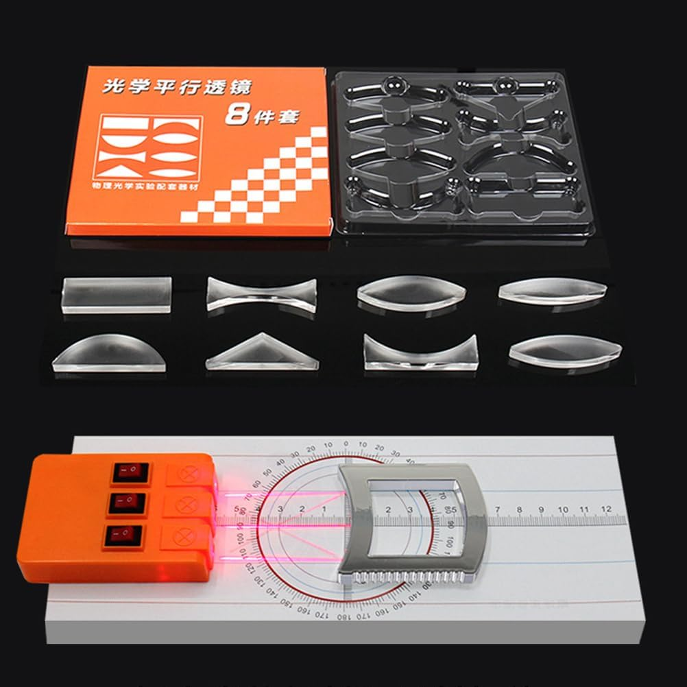 CLISPEED Optical Experiment Set - Physics Science Kit with Multifunctional Reflector Prism Convex & Concave Lenses for Classroom Learning & Lab Demonstrations image number 3