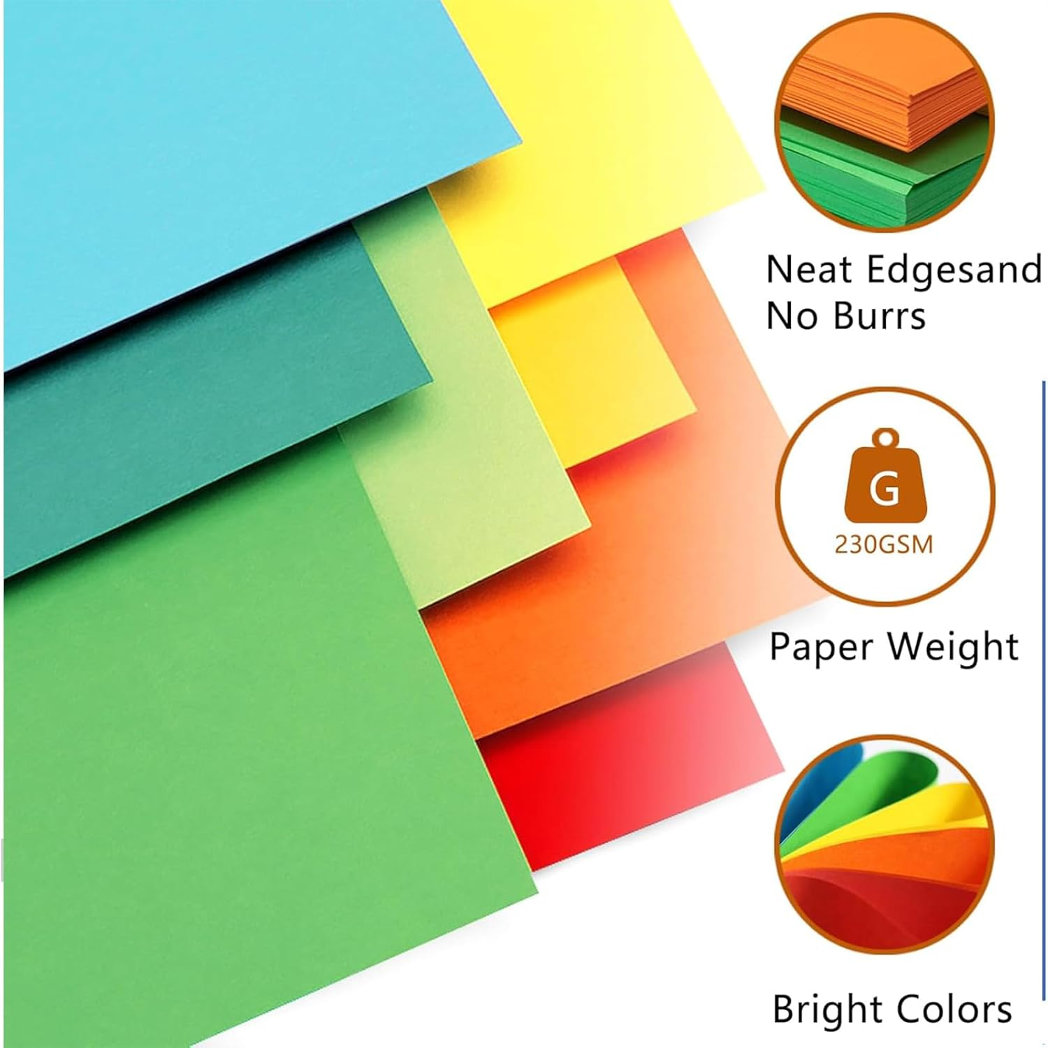 Colored Cardstock 50 Sheets 10 Assorte Colors A4 Cardstock Paper, 190 GSM Heavyweight Card Stock Paper Double Thick Printer Paper for DIY Craft Making, Cutting Paper, Office Printing,Party Decors image number 4