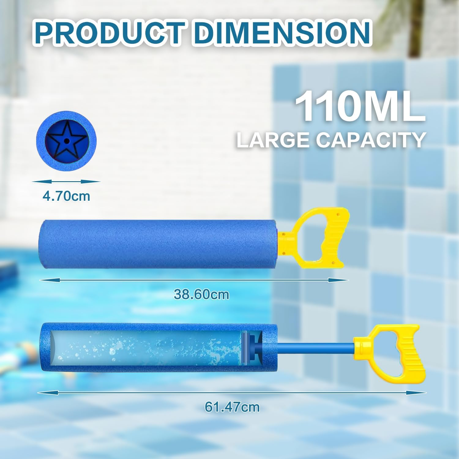 6 Pack Water Blaster Soaker Squirt Guns Set, Super Foam Water Gun Shoots up to 12 Metres,Swimming Pool Beach Summer Party Outdoor Water Pistol Game Fighting Toys for Kids Boys Girls image number 1