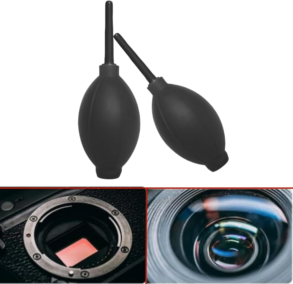 2Pcs Soft Tip Silicone Air Blaster Pump,Soft Nozzle Silicone Rubber Dust Blower Pump Dust Cleaner,Lens and Camera Cleaning Dust Blower image number 3