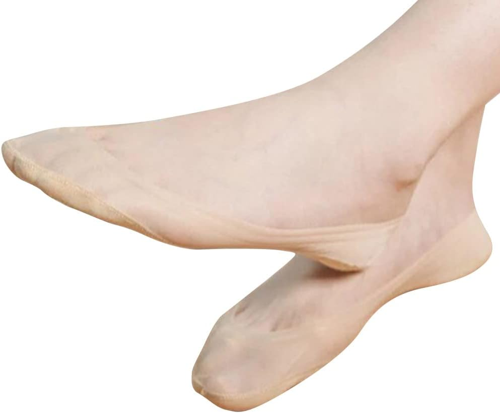 Dress Cici Nylon Thin No Show Socks for Women with All around Silicone Grip That Stay up (5 Set) image number 2