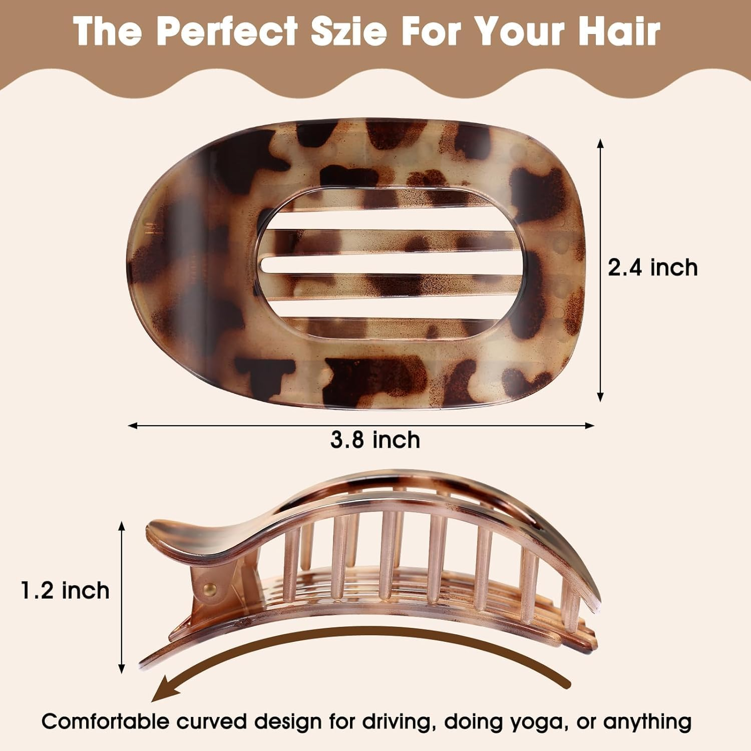 Flat Hair Clips Women for Thick Hair (4 Pieces), Curved Design, Strong Hold for Women and Girls (Type 4) image number 4