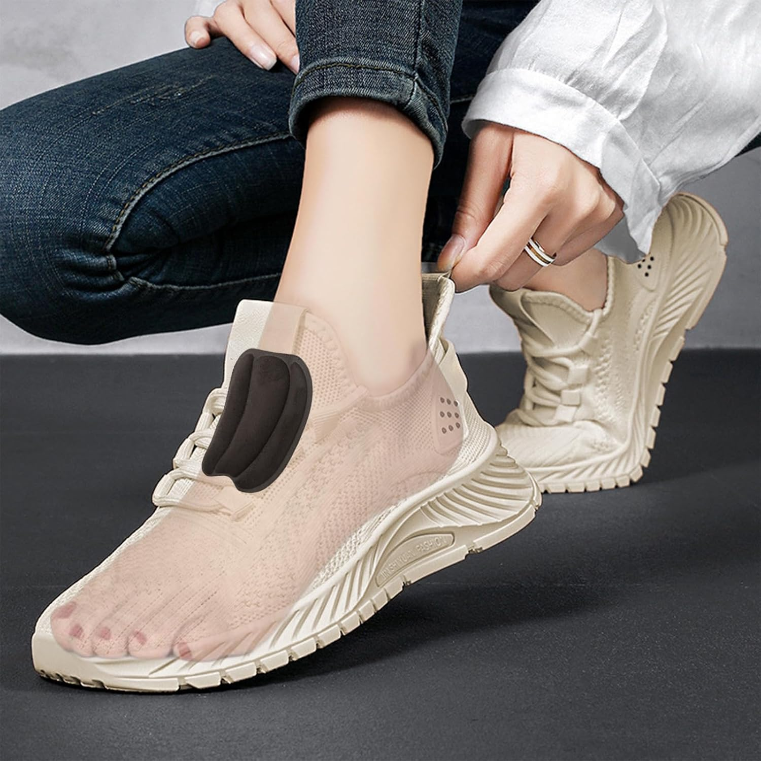 5 Pairs Shoe Tongue Pads,Memory Foam Shoe Padding,Self-Adhesive Inserts for Blister Prevention, Comfort Insoles for Shoes Sneakers, Casual Shoes and High Heels(Black) - Black image number 6