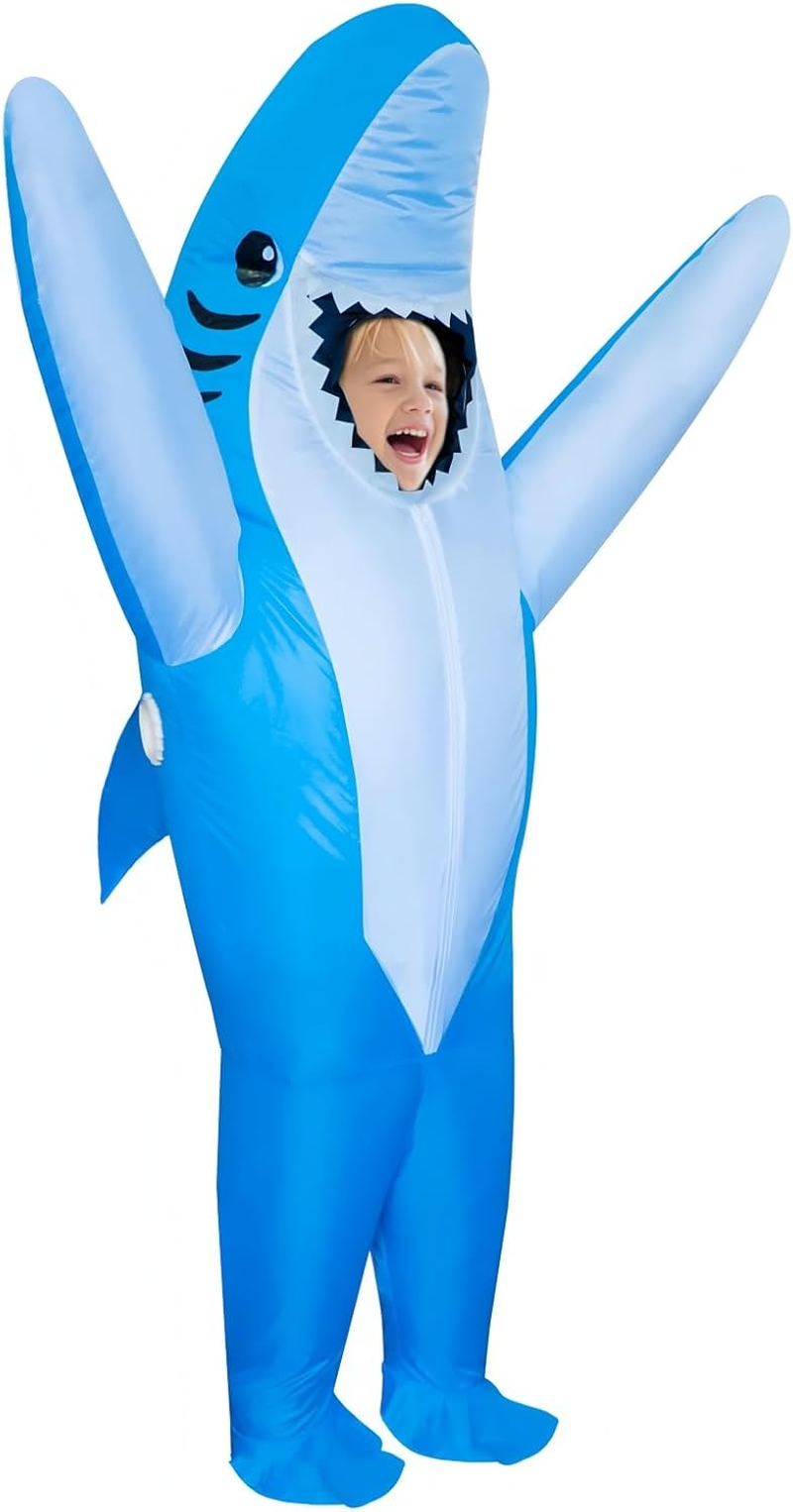 Eukalink Inflatable Shark Costume Adult Blow up Fancy Dress for Halloween, Parties Blue image number 6