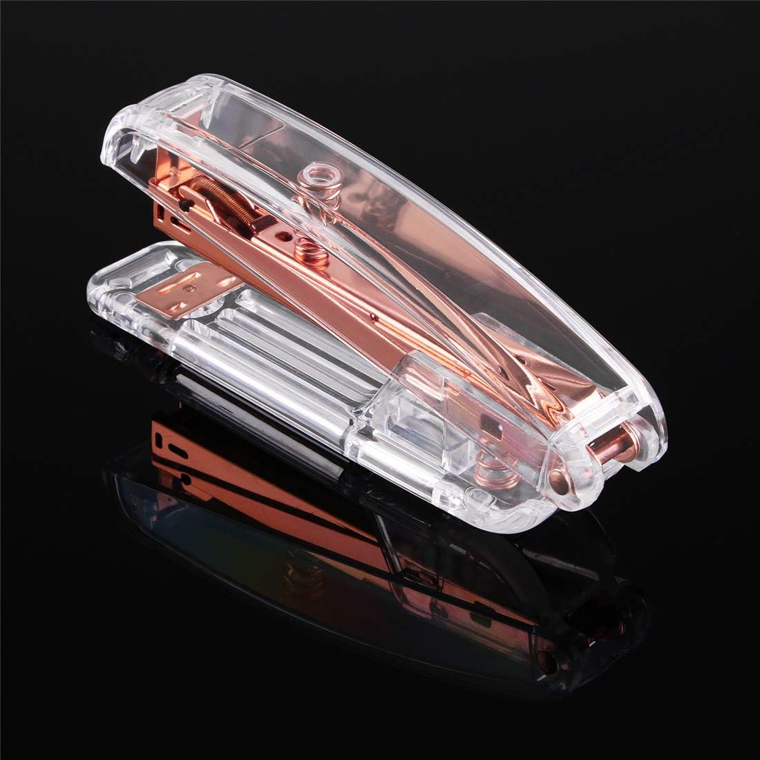 Alsisk Stapler,Clear Desk Stapler with 1000 Pieces Staples - Rose Gold Stapler+Staple Removers image number 4