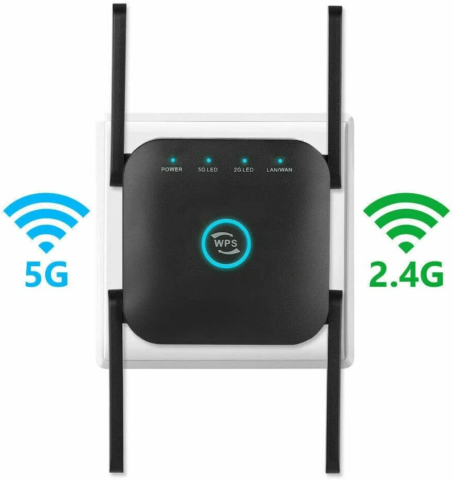 1200Mbps Dual Band Wireless Wifi Extender Repeater Router Range Signal Booster